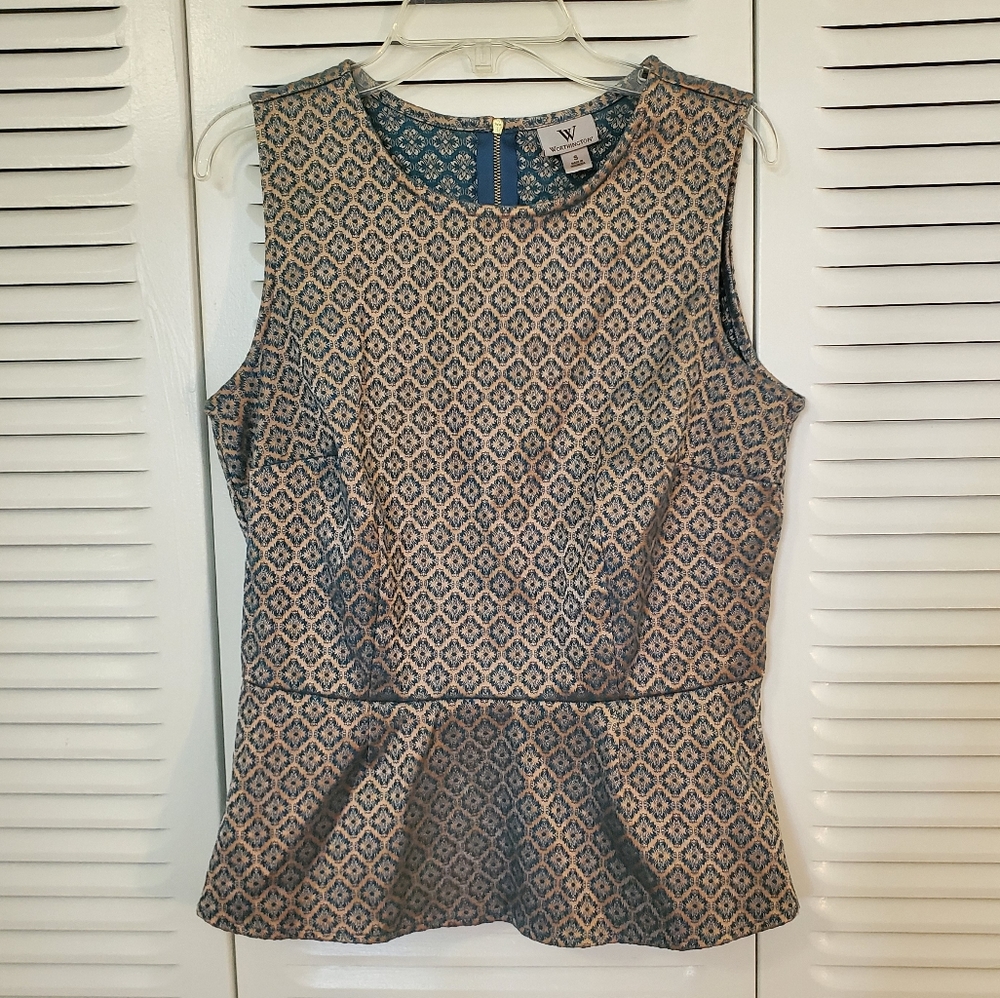 Worthington sleeveless peplum top size S